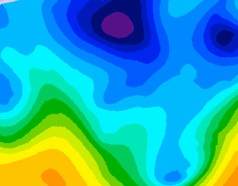 GDPS 500 millibar geopotential height 018 hour forecast chart for Canada based on 2026/01/31 1200Z data