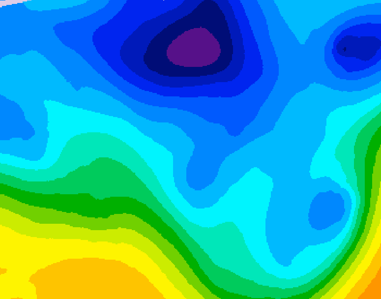 GDPS 500 millibar geopotential height 036 hour forecast chart for Canada based on 2026/01/31 1200Z data
