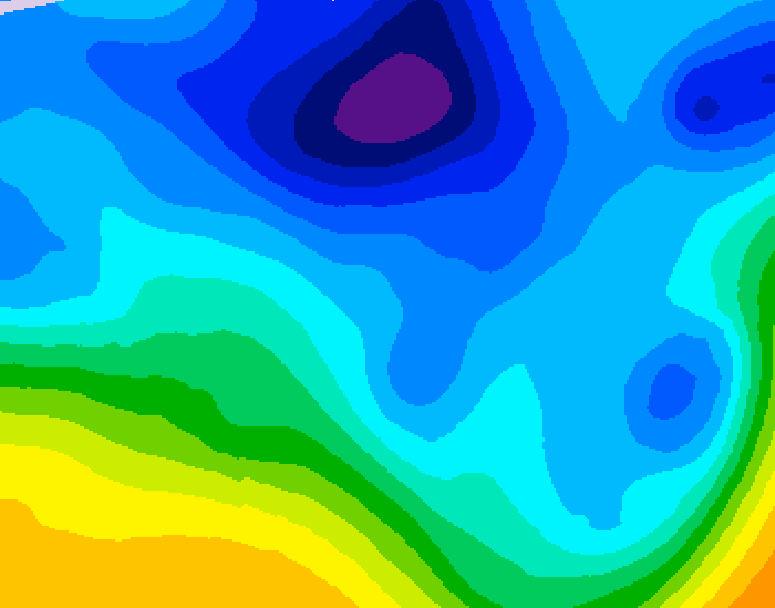 GDPS 500 millibar geopotential height 042 hour forecast chart for Canada based on 2026/01/31 1200Z data