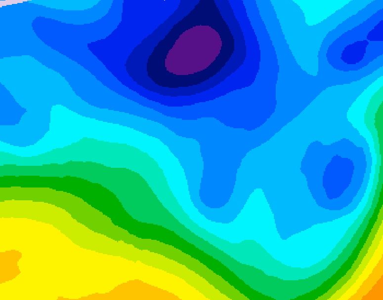 GDPS 500 millibar geopotential height 048 hour forecast chart for Canada based on 2026/01/31 1200Z data