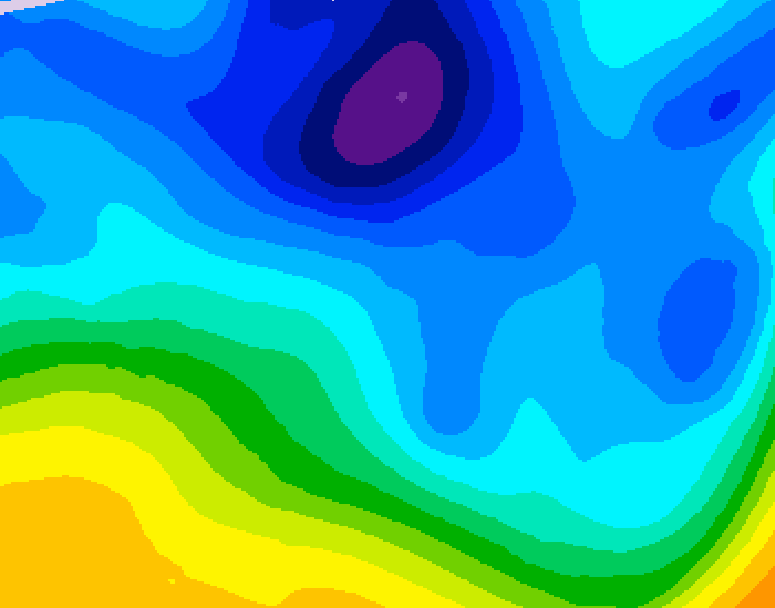 GDPS 500 millibar geopotential height 054 hour forecast chart for Canada based on 2026/01/31 1200Z data