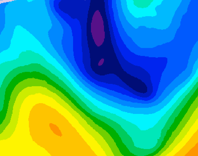 GDPS 500 millibar geopotential height 126 hour forecast chart for Canada based on 2026/01/31 1200Z data