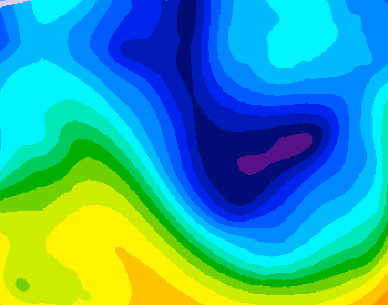 GDPS 500 millibar geopotential height 150 hour forecast chart for Canada based on 2026/01/31 1200Z data