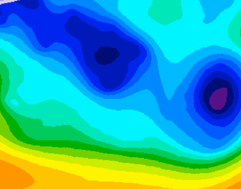 GDPS 500 millibar geopotential height 222 hour forecast chart for Canada based on 2026/01/31 1200Z data