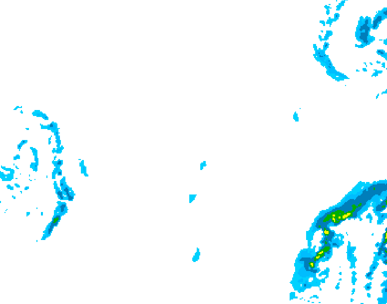 GDPS precipitation 036 hour forecast chart for Canada based on 2026/01/31 0000Z data