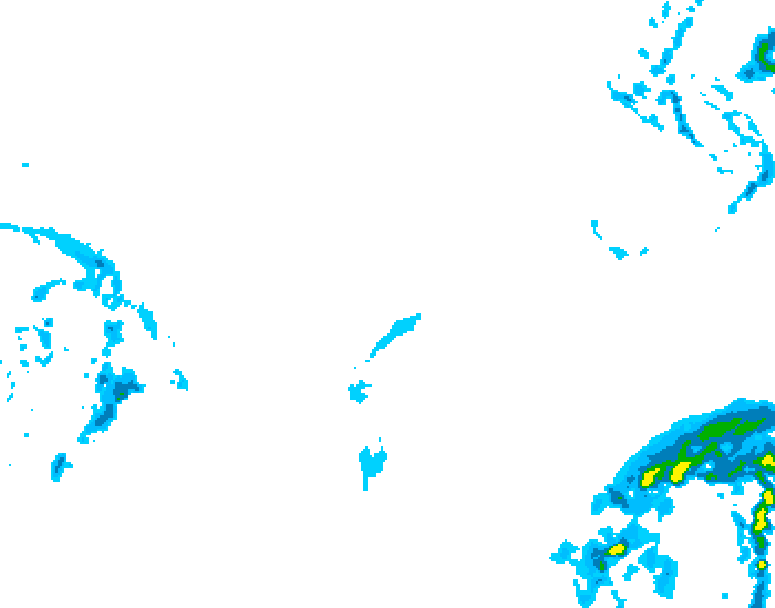 GDPS precipitation 018 hour forecast chart for Canada based on 2026/01/31 1200Z data
