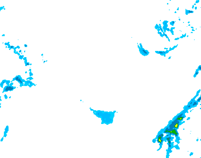 GDPS precipitation 126 hour forecast chart for Canada based on 2026/01/31 1200Z data