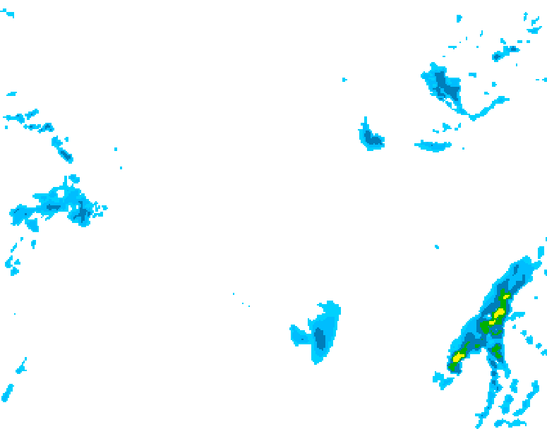 GDPS precipitation 132 hour forecast chart for Canada based on 2026/01/31 1200Z data