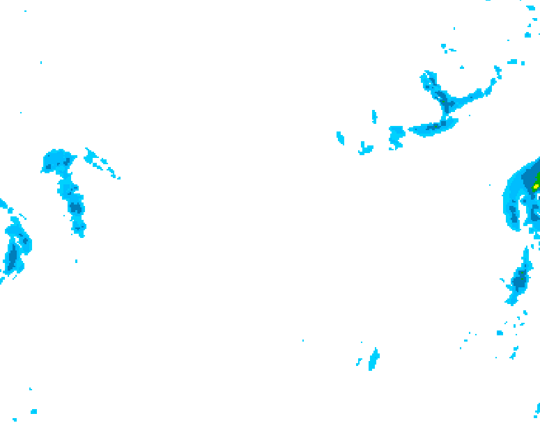 GDPS precipitation 150 hour forecast chart for Canada based on 2026/01/31 1200Z data