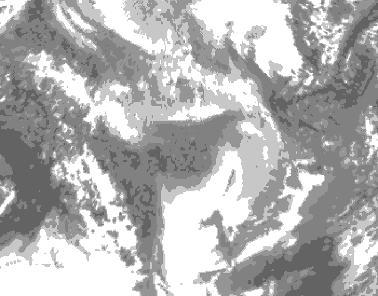 GDPS total cloud 012 hour forecast chart for Canada based on 2026/01/31 0000Z data