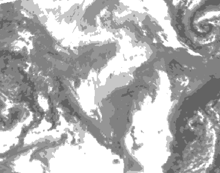 GDPS total cloud 048 hour forecast chart for Canada based on 2026/01/31 0000Z data