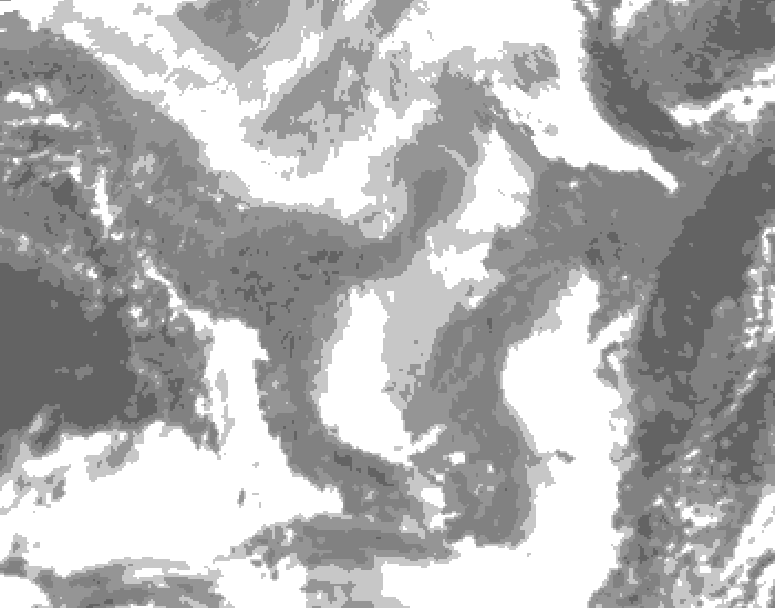 GDPS total cloud 072 hour forecast chart for Canada based on 2026/01/31 0000Z data