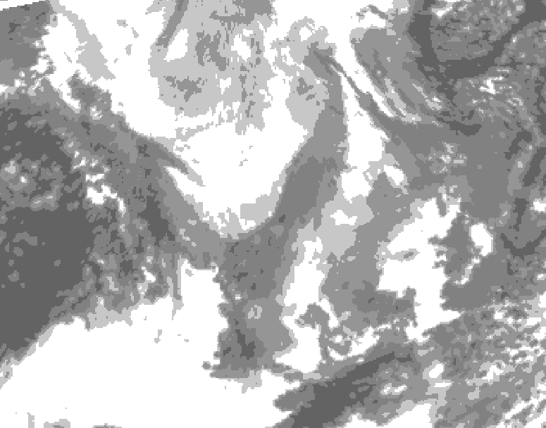 GDPS total cloud 096 hour forecast chart for Canada based on 2026/01/31 0000Z data