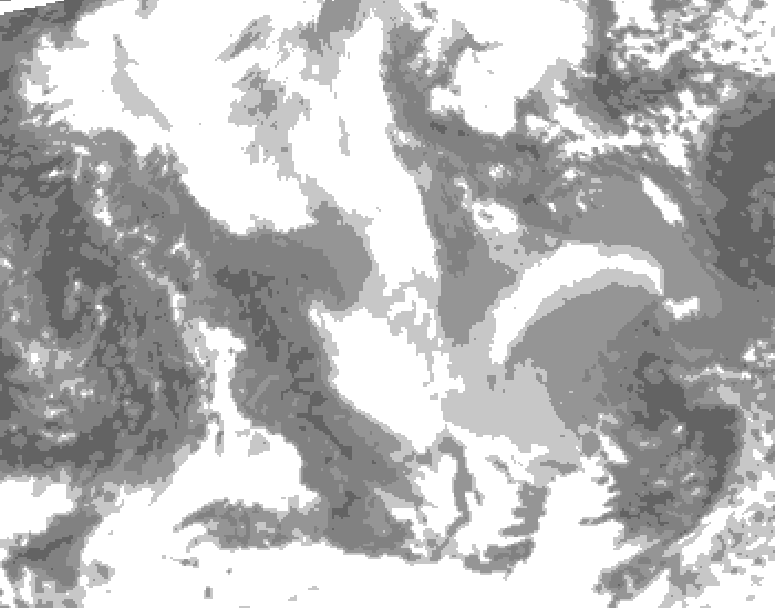 GDPS total cloud 180 hour forecast chart for Canada based on 2026/01/31 0000Z data