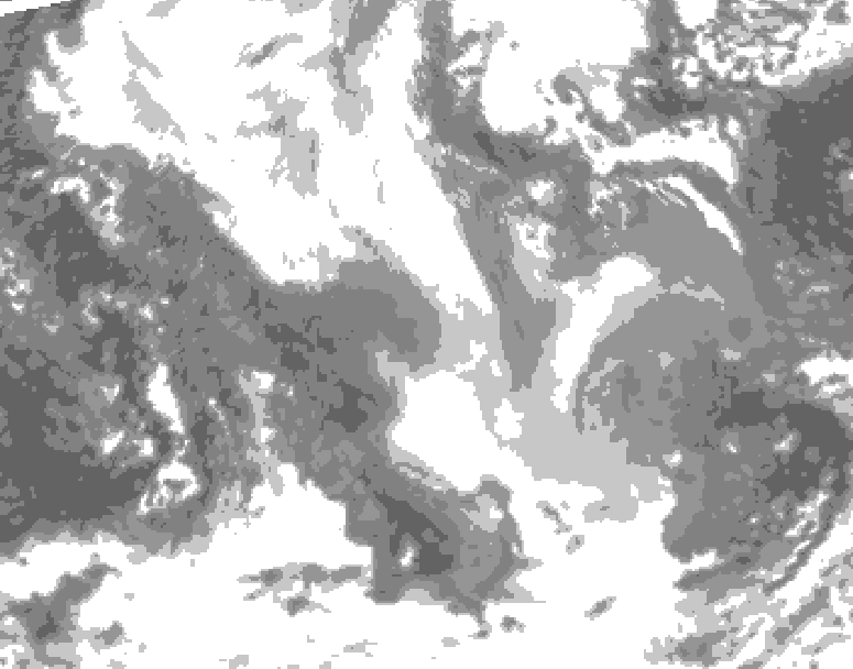 GDPS total cloud 186 hour forecast chart for Canada based on 2026/01/31 0000Z data