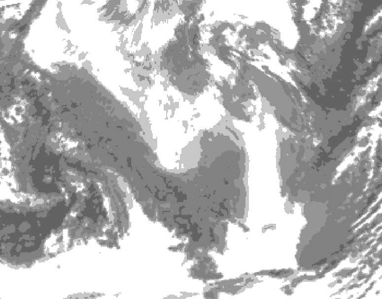 GDPS total cloud 210 hour forecast chart for Canada based on 2026/01/31 0000Z data