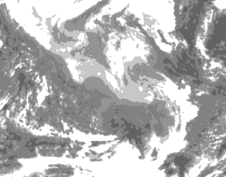 GDPS total cloud 240 hour forecast chart for Canada based on 2026/01/31 0000Z data