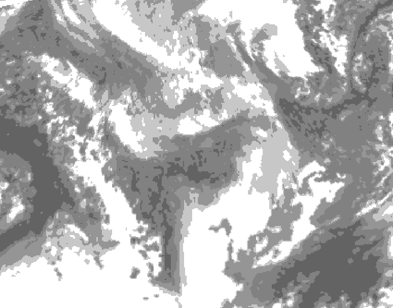 GDPS total cloud 006 hour forecast chart for Canada based on 2026/01/31 1200Z data