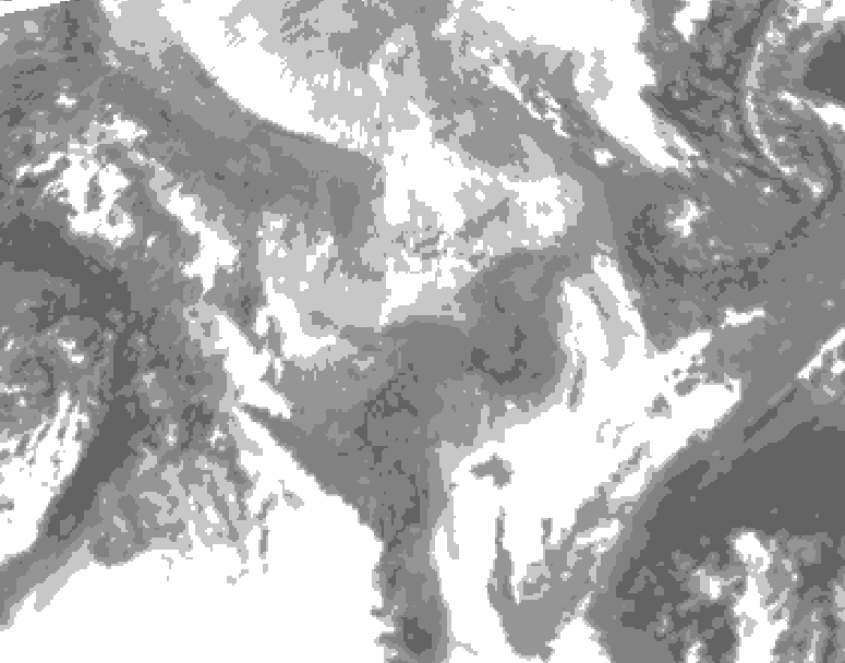 GDPS total cloud 018 hour forecast chart for Canada based on 2026/01/31 1200Z data