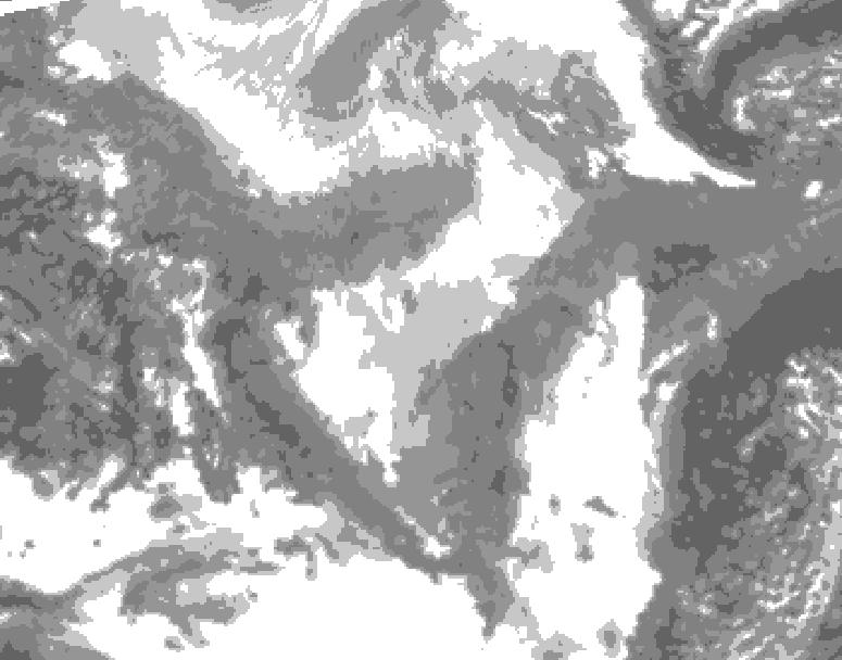 GDPS total cloud 042 hour forecast chart for Canada based on 2026/01/31 1200Z data