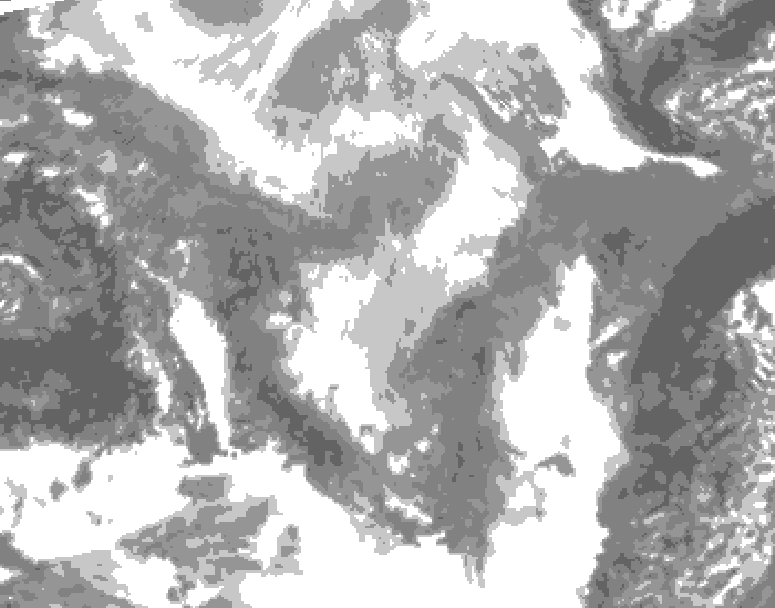 GDPS total cloud 048 hour forecast chart for Canada based on 2026/01/31 1200Z data