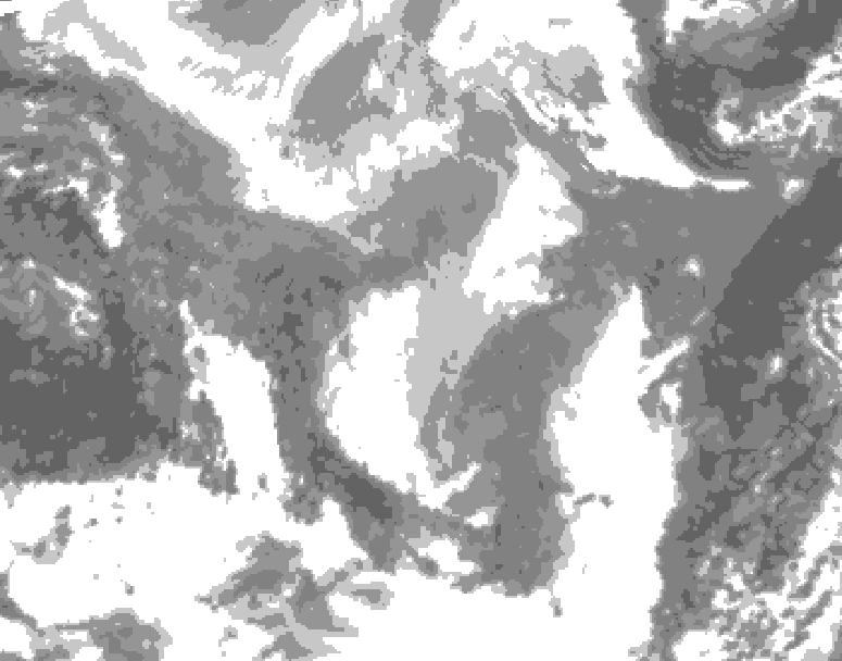 GDPS total cloud 054 hour forecast chart for Canada based on 2026/01/31 1200Z data