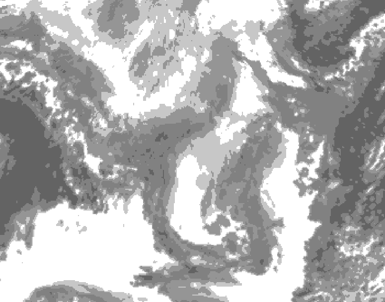 GDPS total cloud 066 hour forecast chart for Canada based on 2026/01/31 1200Z data