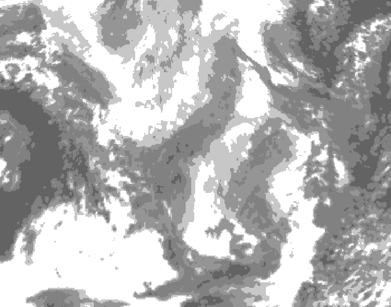 GDPS total cloud 072 hour forecast chart for Canada based on 2026/01/31 1200Z data
