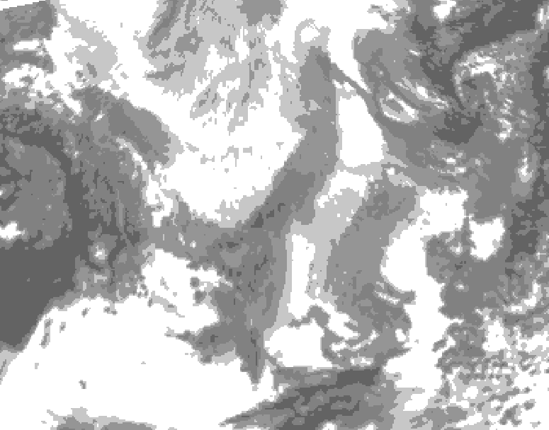 GDPS total cloud 078 hour forecast chart for Canada based on 2026/01/31 1200Z data
