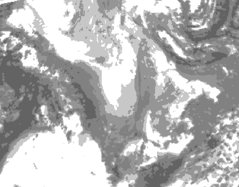 GDPS total cloud 096 hour forecast chart for Canada based on 2026/01/31 1200Z data