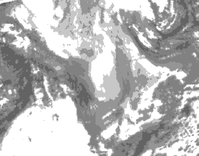 GDPS total cloud 102 hour forecast chart for Canada based on 2026/01/31 1200Z data