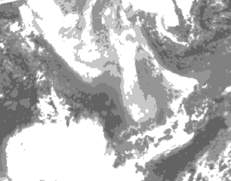 GDPS total cloud 114 hour forecast chart for Canada based on 2026/01/31 1200Z data
