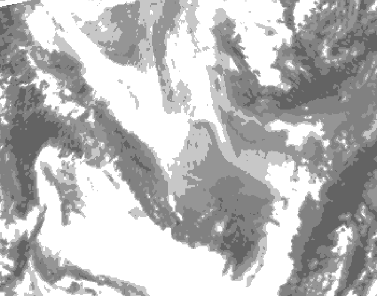 GDPS total cloud 138 hour forecast chart for Canada based on 2026/01/31 1200Z data