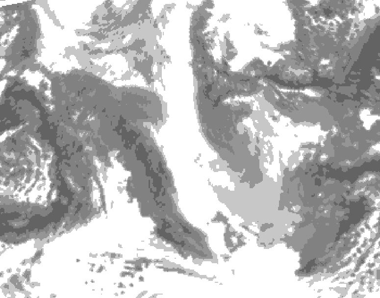 GDPS total cloud 180 hour forecast chart for Canada based on 2026/01/31 1200Z data