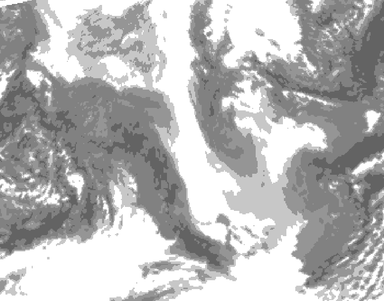 GDPS total cloud 186 hour forecast chart for Canada based on 2026/01/31 1200Z data
