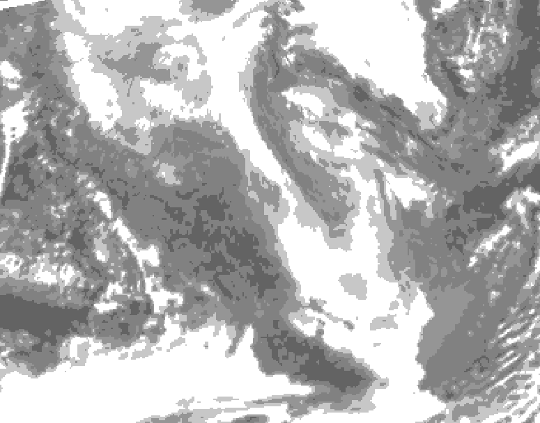 GDPS total cloud 198 hour forecast chart for Canada based on 2026/01/31 1200Z data