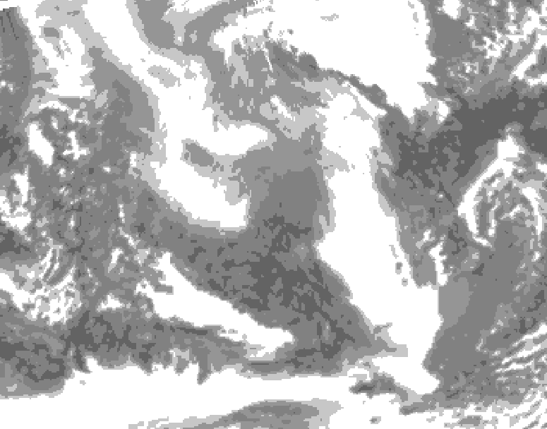 GDPS total cloud 222 hour forecast chart for Canada based on 2026/01/31 1200Z data