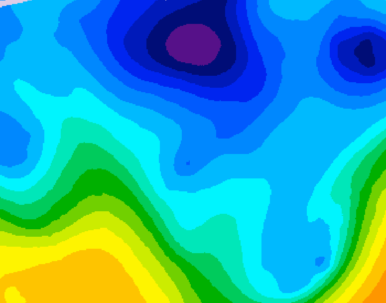 GDPS 500 millibar geopotential height 012 hour forecast chart for Canada based on 2026/02/01 0000Z data