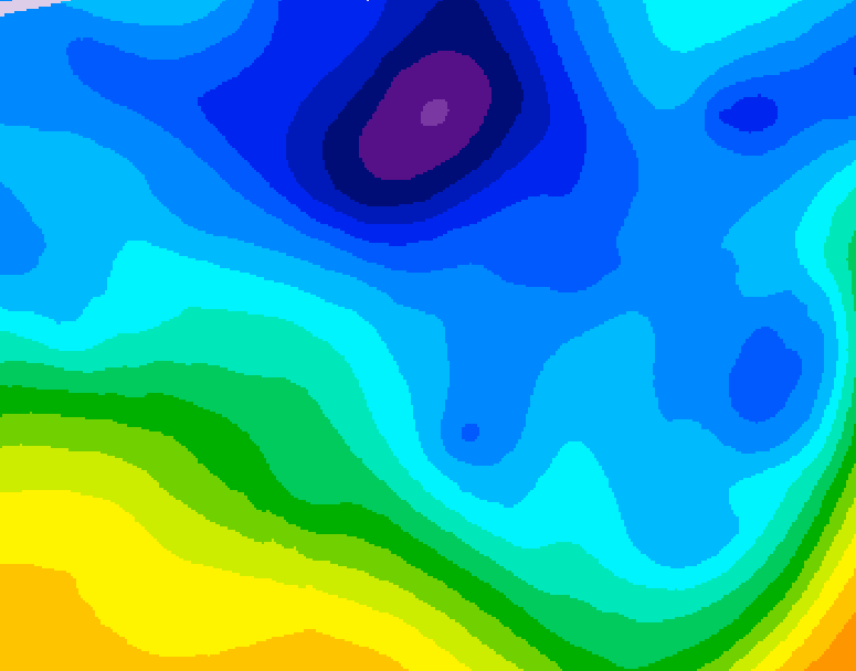 GDPS 500 millibar geopotential height 036 hour forecast chart for Canada based on 2026/02/01 0000Z data
