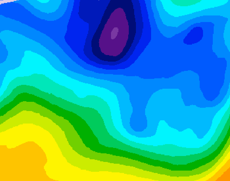 GDPS 500 millibar geopotential height 048 hour forecast chart for Canada based on 2026/02/01 0000Z data