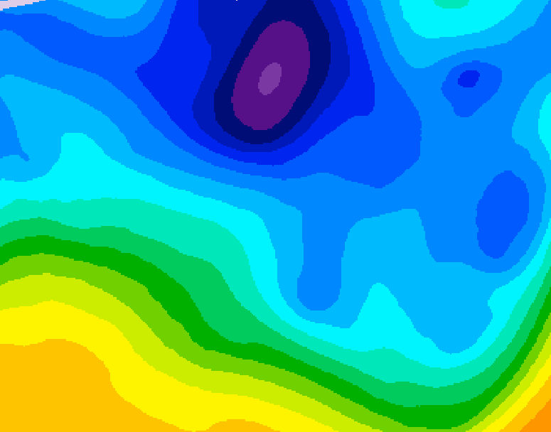 GDPS 500 millibar geopotential height 030 hour forecast chart for Canada based on 2026/02/01 1200Z data