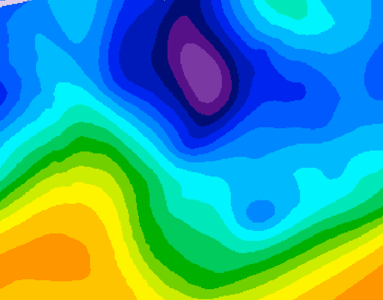 GDPS 500 millibar geopotential height 060 hour forecast chart for Canada based on 2026/02/01 1200Z data