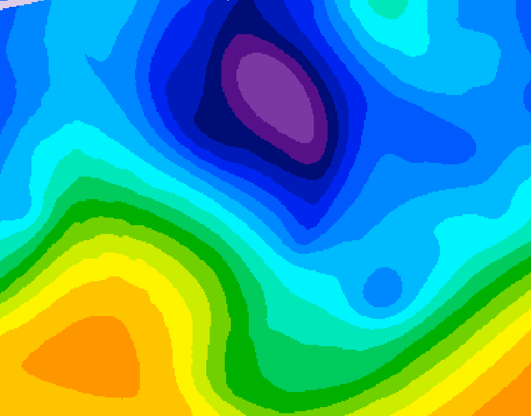 GDPS 500 millibar geopotential height 072 hour forecast chart for Canada based on 2026/02/01 1200Z data