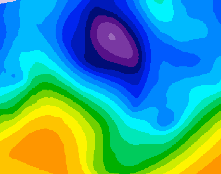 GDPS 500 millibar geopotential height 078 hour forecast chart for Canada based on 2026/02/01 1200Z data