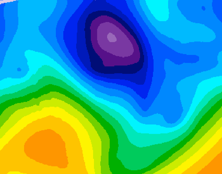 GDPS 500 millibar geopotential height 084 hour forecast chart for Canada based on 2026/02/01 1200Z data