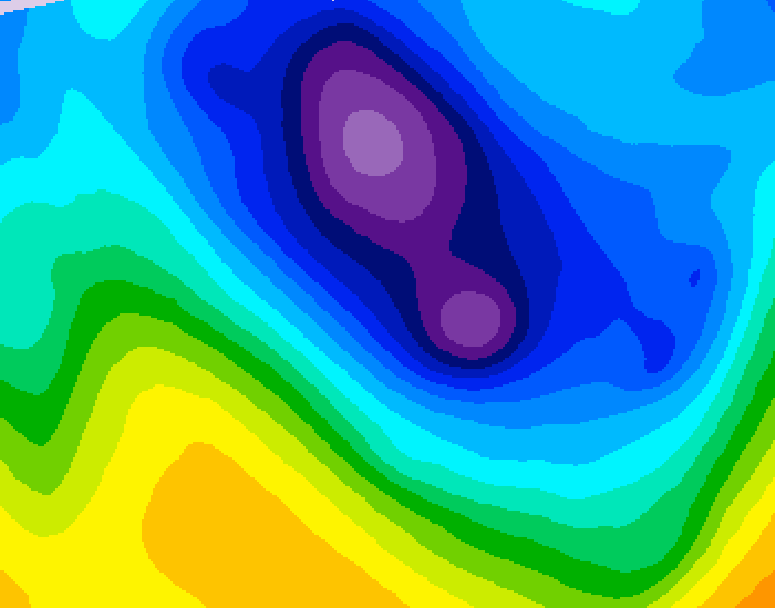 GDPS 500 millibar geopotential height 114 hour forecast chart for Canada based on 2026/02/01 1200Z data