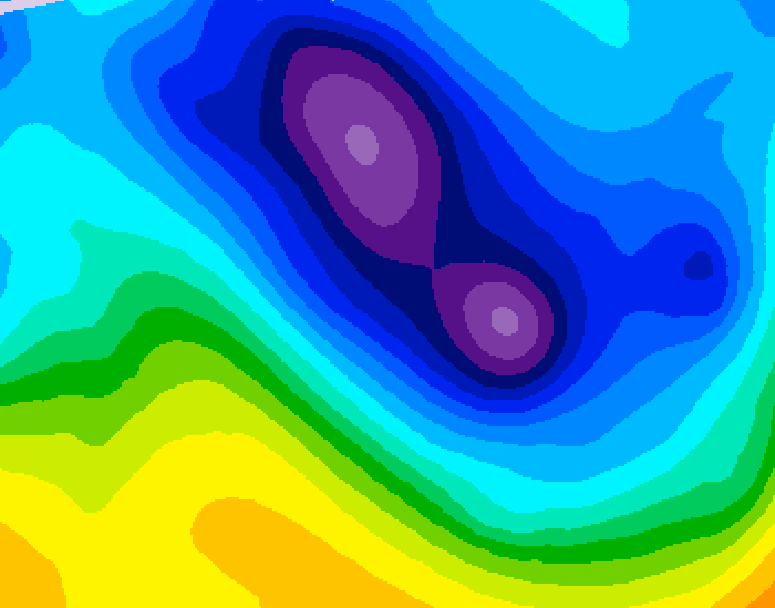 GDPS 500 millibar geopotential height 126 hour forecast chart for Canada based on 2026/02/01 1200Z data