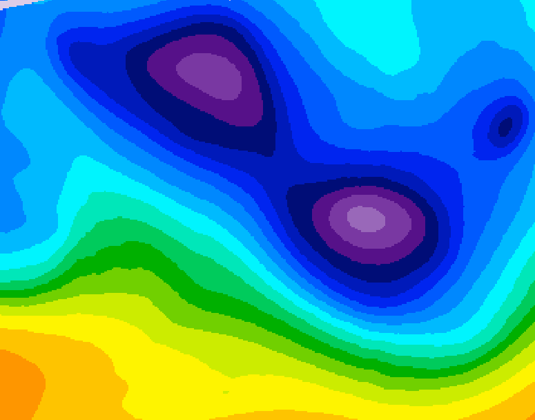 GDPS 500 millibar geopotential height 150 hour forecast chart for Canada based on 2026/02/01 1200Z data