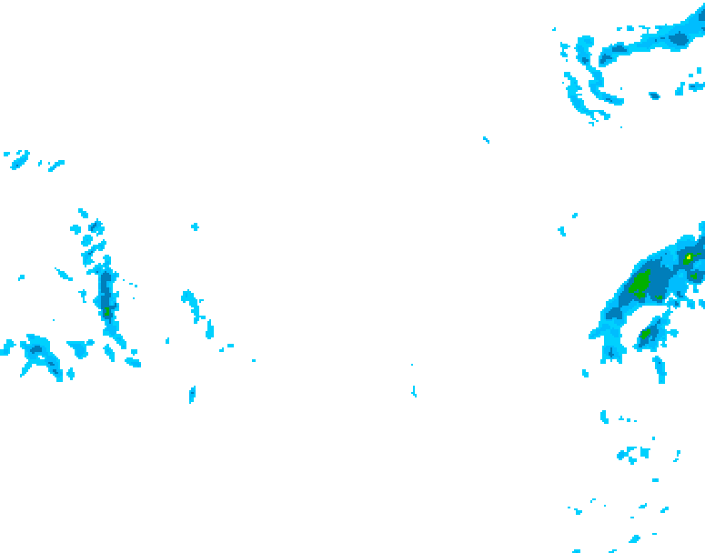 GDPS precipitation 018 hour forecast chart for Canada based on 2026/02/01 1200Z data