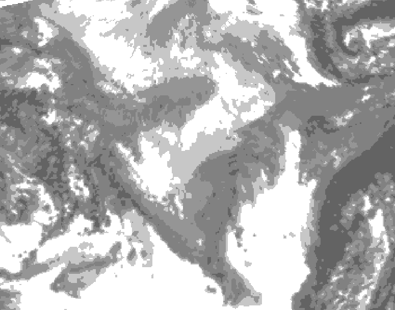 GDPS total cloud 024 hour forecast chart for Canada based on 2026/02/01 0000Z data